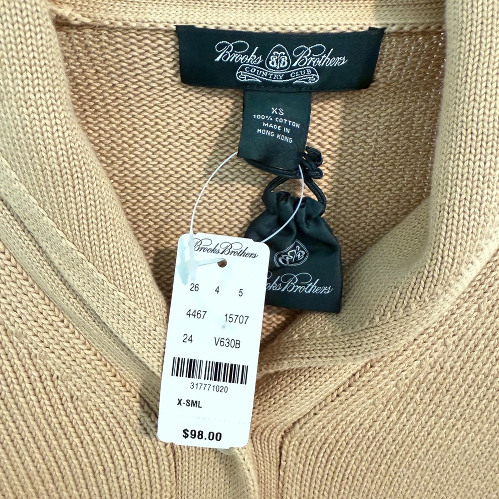 Brooks Brothers Women's Camel Shawl Cardigan Sweater XS NWT - Picture 2 of 6